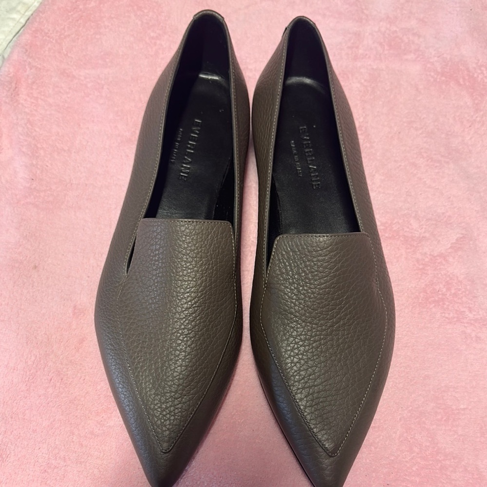 Everlane Brown Textured Leather Flats